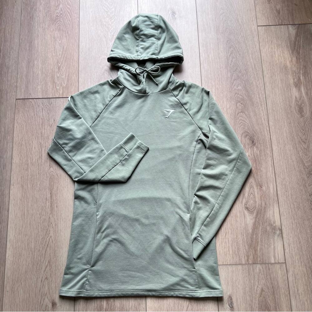 Gymshark tunic length olive green hoodie, women’s small